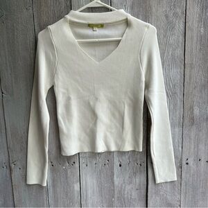 Gianni Bini Women’s Cream Long Sleeved Crop Top Size M